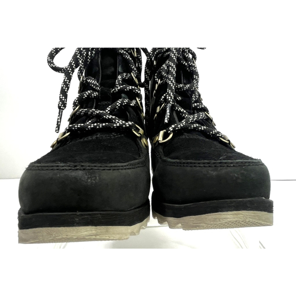 Sorel Boots Ankle Lug Boots Hiking Black Size 8 Suede Sneakchic Water Proof - Picture 6 of 14
